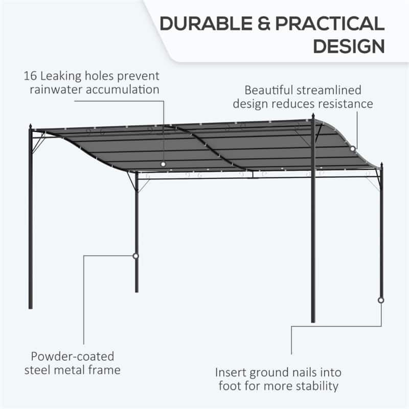 Outdoor Pergola Gazebo with UV-Resistant Polyester Canopy Powder-Coated Steel Frame Patio Backyard