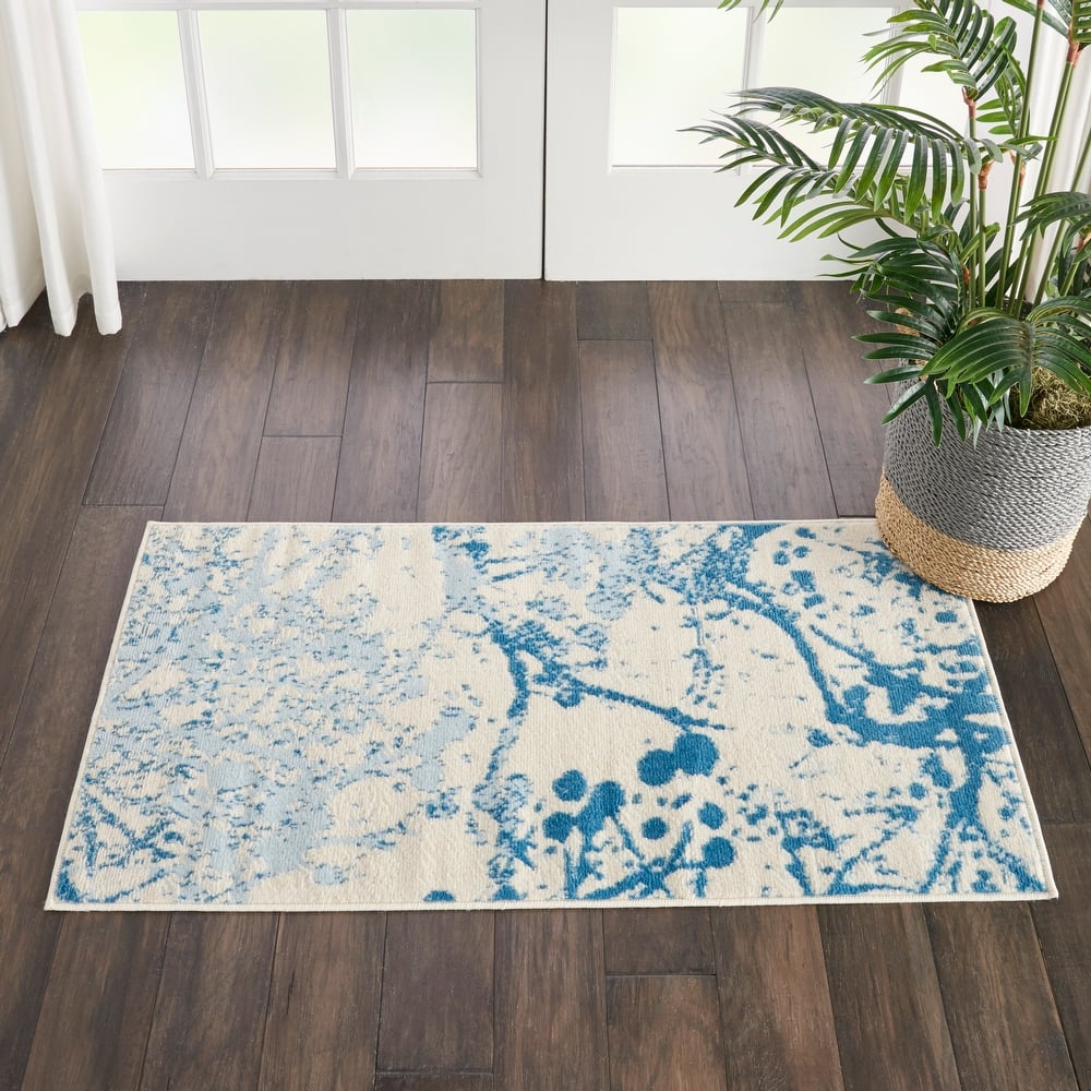 Nourison Jubilant Modern Botanical Abstract Grey Area Rug
