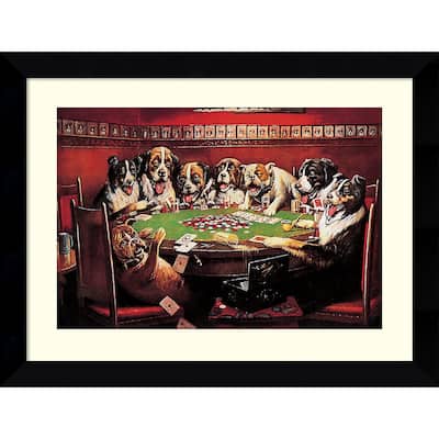 Framed Art Print 'Poker Sympathy' by C.M. Coolidge 27 x 21-inch