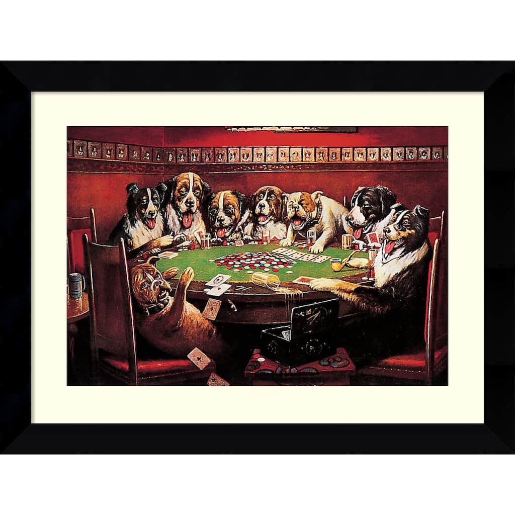 Framed Art Print 'Poker Sympathy' by C.M. Coolidge 27 x 21-inch