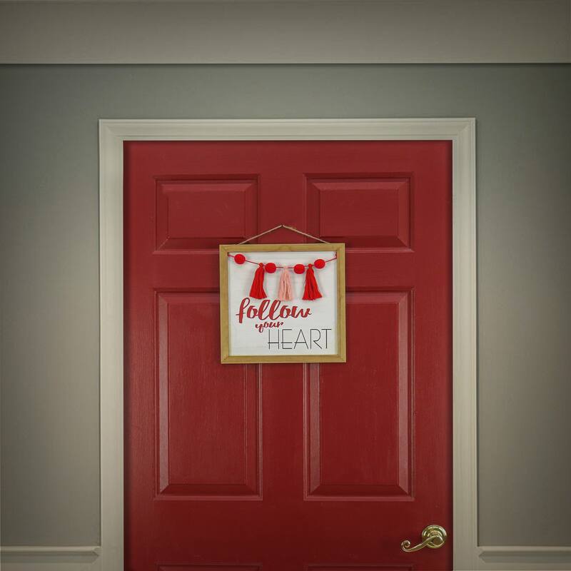 National Tree Company 13 in. Valentine's "Follow Your Heart" Wall Sign - 13 in