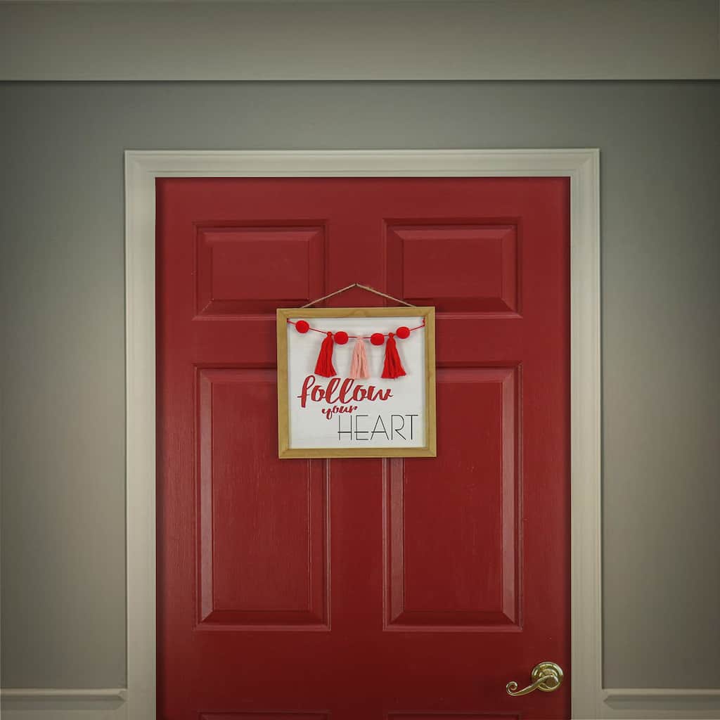 National Tree Company 13 in. Valentine's "Follow Your Heart" Wall Sign - 13 in