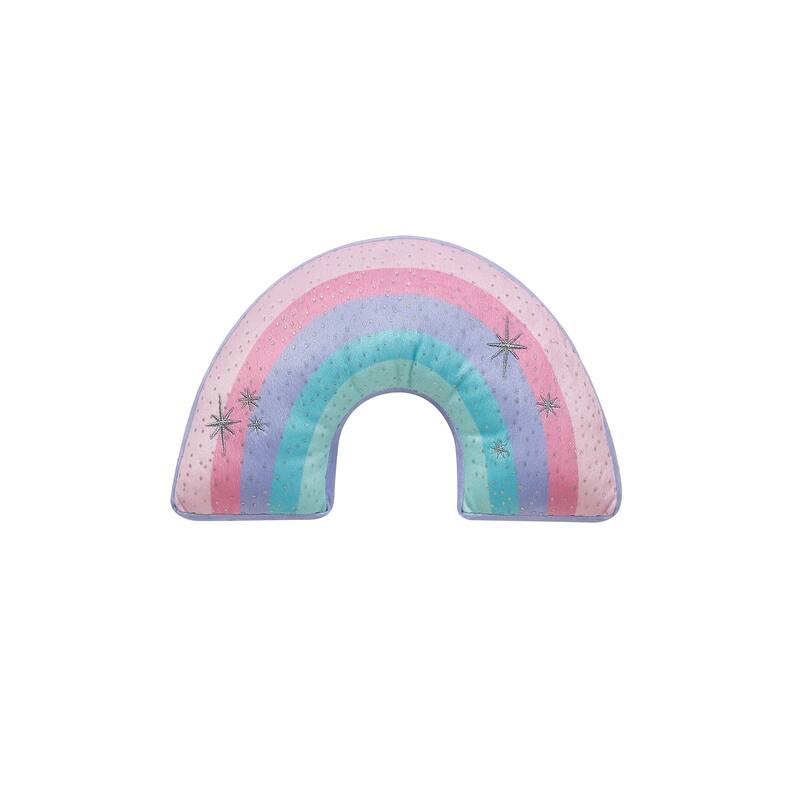 Rainbow Ruched Ultra Soft Microfiber Comforter Set with Rainbow Shaped Pillow & Ruffle Pillow