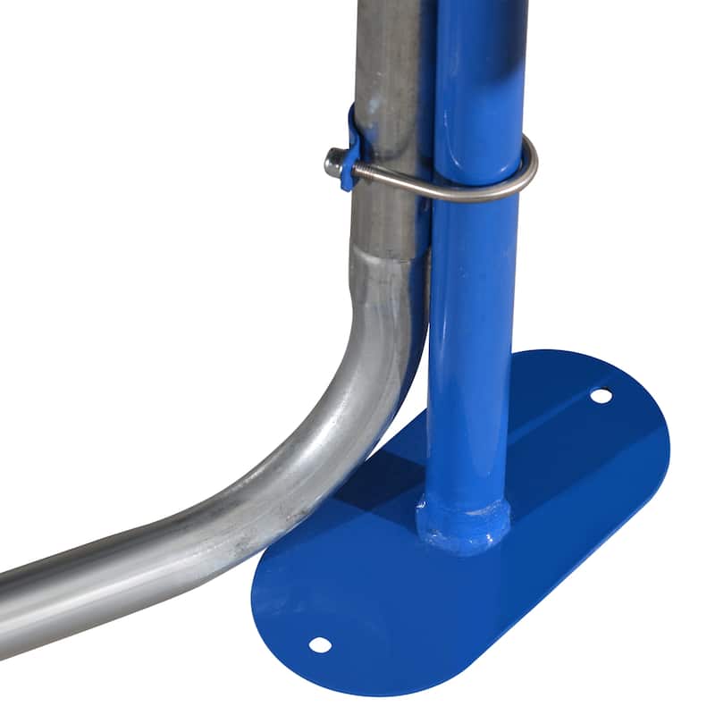 14FT Trampoline with Slide Swings Double Color Cover Basketball Hoop Ladder Net for Kids Adults