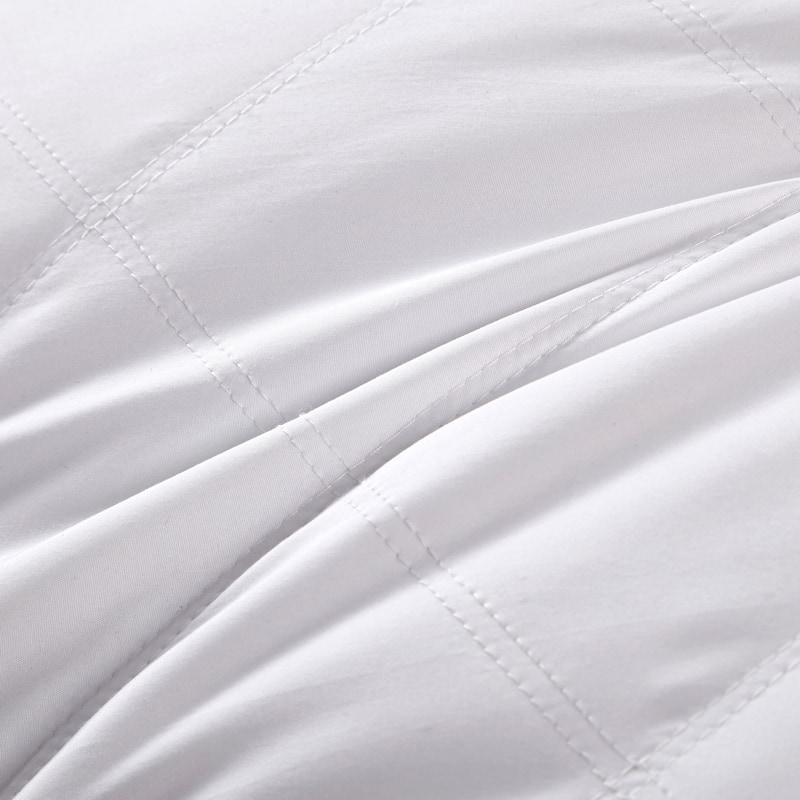 Goose Feather Down Pillows Diamond Quilted Fabric with Gusset - White