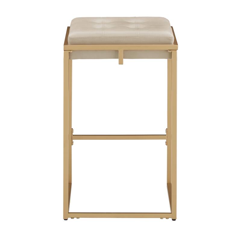 Perdita Gold Finish Velvet Button Tufted Bar Stools (Set of 2) by iNSPIRE Q Bold