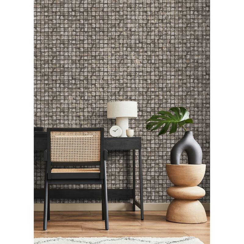 Advantage Kingsley Grey Tiled Wallpaper