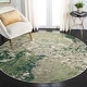 preview thumbnail 5 of 24, SAFAVIEH Madison Serbana Modern Abstract Rug 3' x 3' Round - Green/Ivory