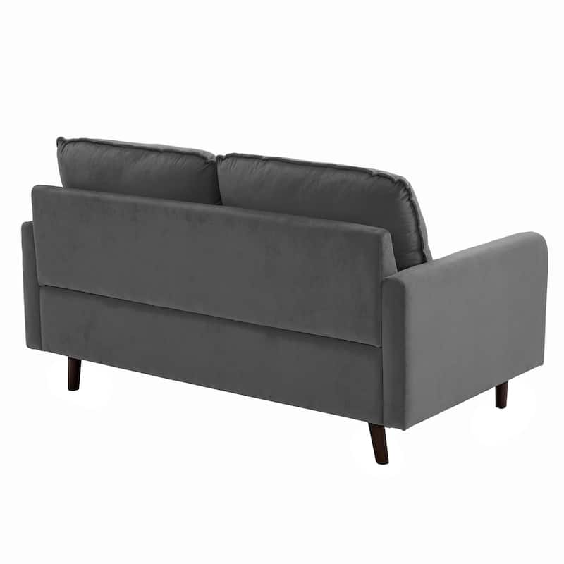 Velvet Loveseat Sofa With Wood Legs