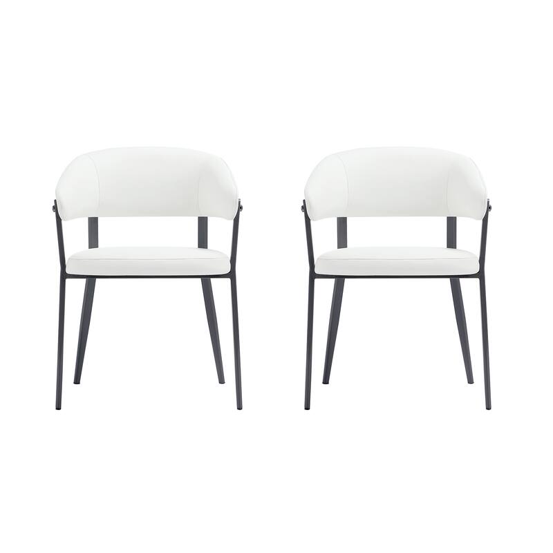 Manhattan Comfort Belle Stone Grey Textured Leatherette Dining Chair