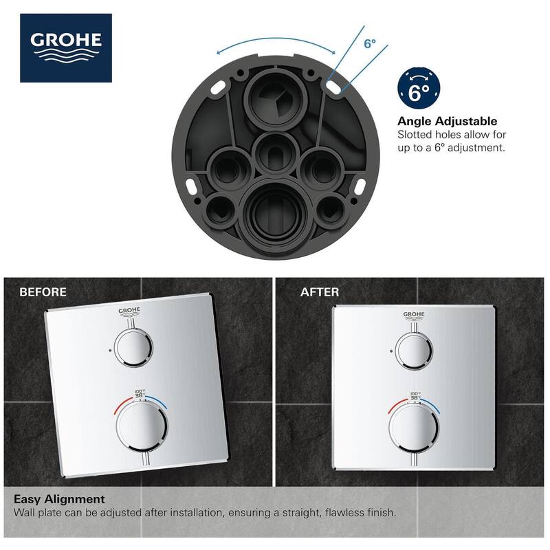 Grohe Grohtherm Dual Function Thermostatic Valve Trim Only with Double