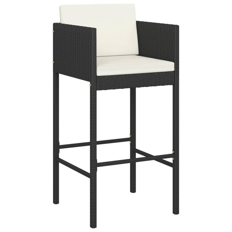 vidaXL Patio Bar Set Outdoor Bistro Set Bar Stool Bistro Table Poly Rattan