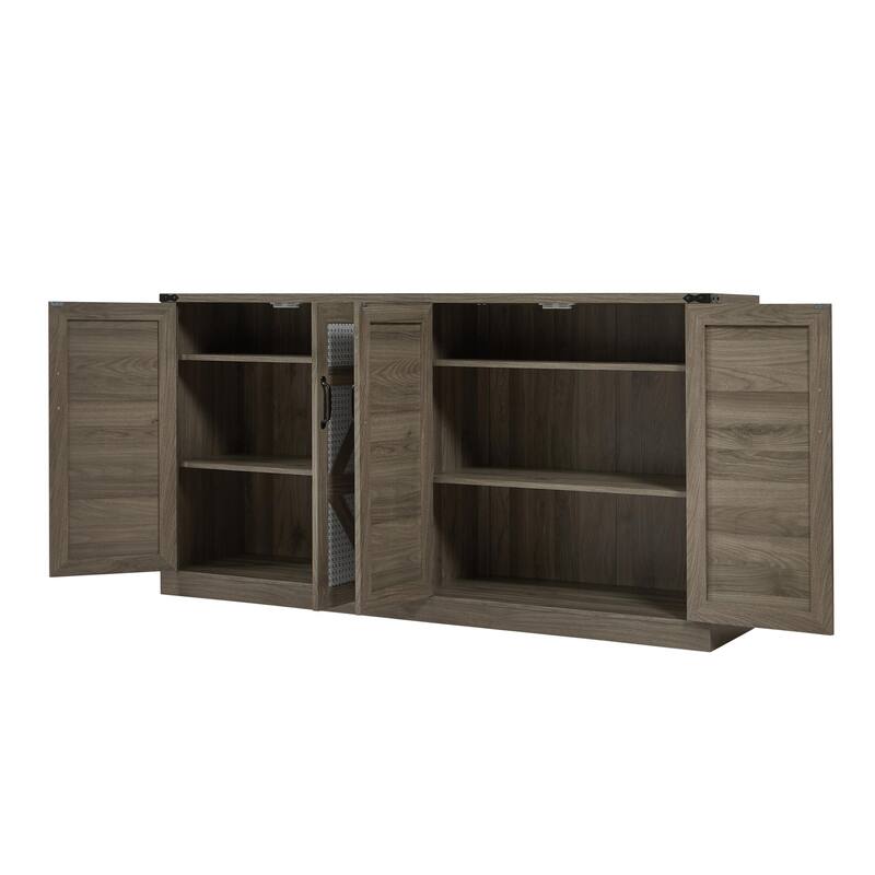 Barn Door Rustic Style Storage Cabinet