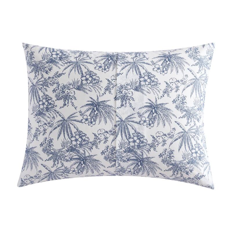 Tommy Bahama Pen And Ink Blue Cotton 3 Piece Duvet Cover Set