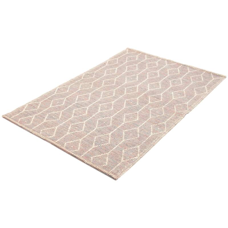 ECARPETGALLERY Braid weave Sienna Pink Wool Rug - 4'11 x 7'10