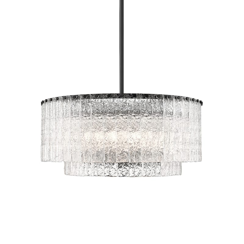 Z-Lite 1943P26-2 Glacier 10 Light 28" Wide Pendant - Matte Black
