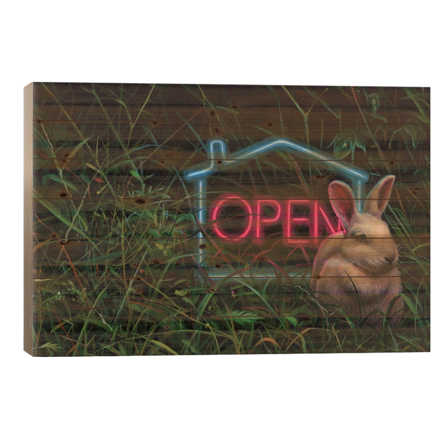 Open House Print On Wood by Gigi Chen - Multi-Color