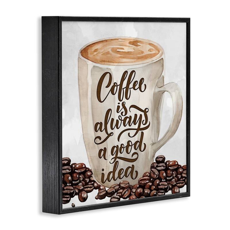 Stupell Coffee Phrase Classic Mug Framed Giclee Art Design By Kim Allen