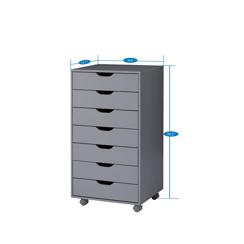 Office File Cabinets Wooden File Cabinets for Home Office Lateral File Cabinet File Cabinet Mobile Storage Drawer Cabinet - Grey