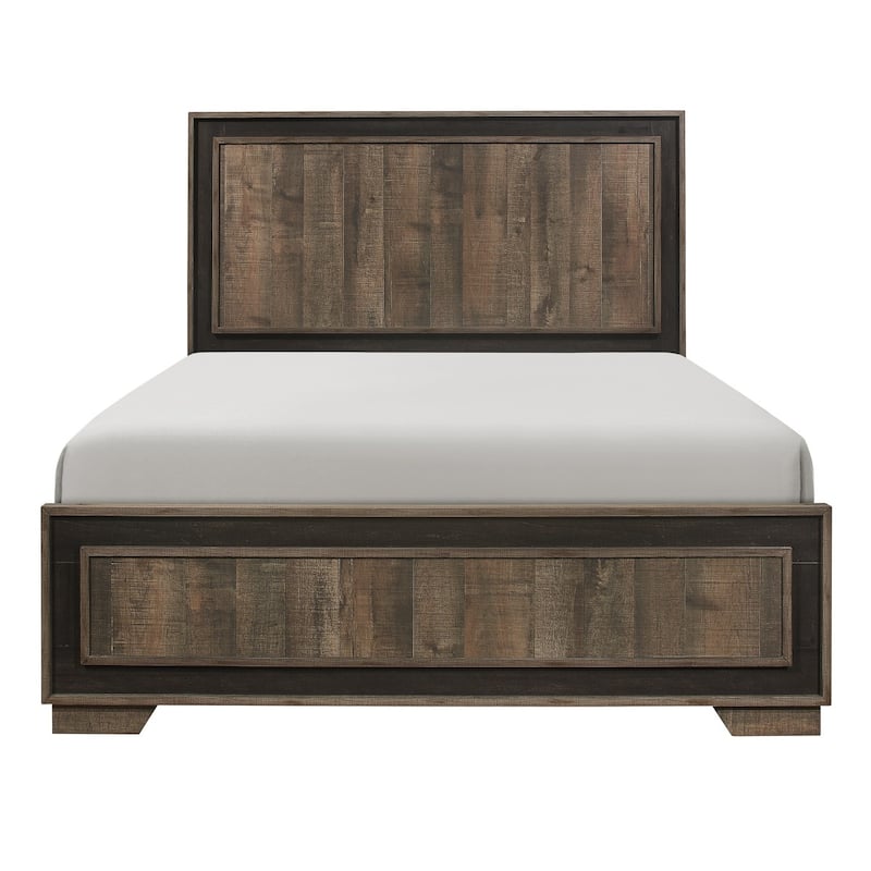 Shelli Rustic Mahogany Panel Bed - Queen