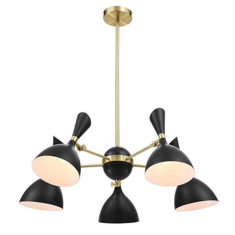 Declare 5-Light 6" Arm Pendant - Black