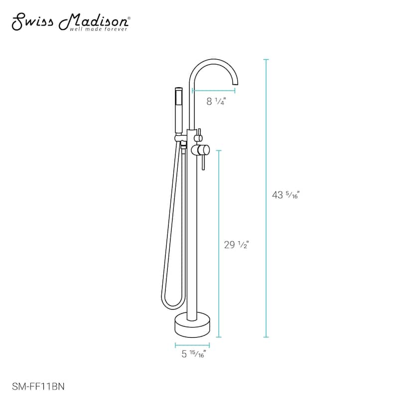Ivy Freestanding Bathtub Faucet in Brushed Gold