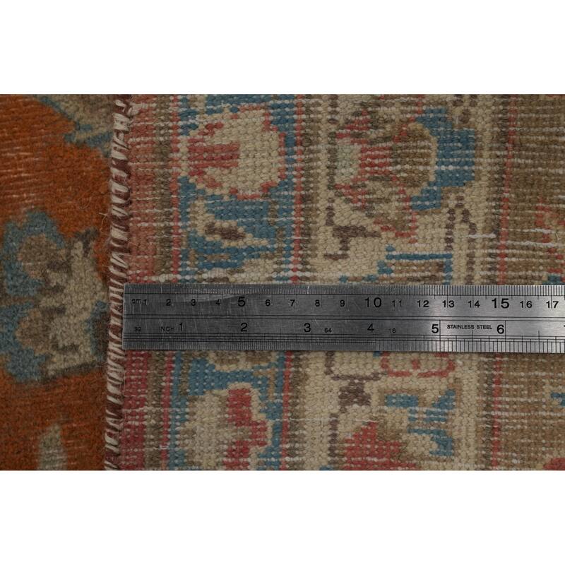 Hand Knotted Oriental 100% Wool Carpet Traditional Floral Oranges & Rust Najafabad Area Rug - 13' 7'' X 9' 6''