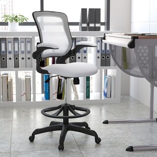 Mid-back Mesh Ergonomic Flip-up Arms Drafting Chair