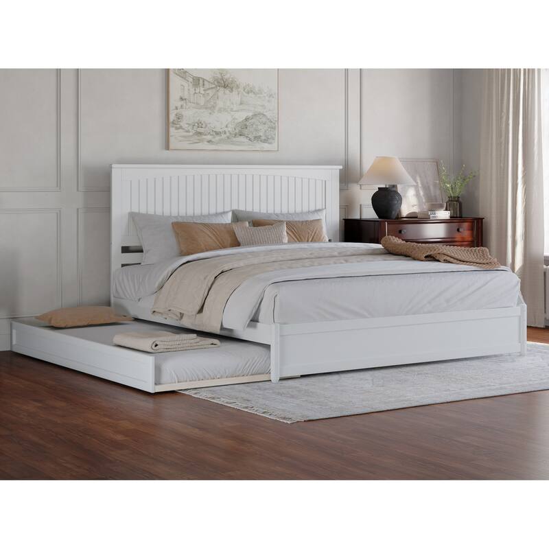 Malta Platform Bed with Panel Footboard and Twin XL Trundle