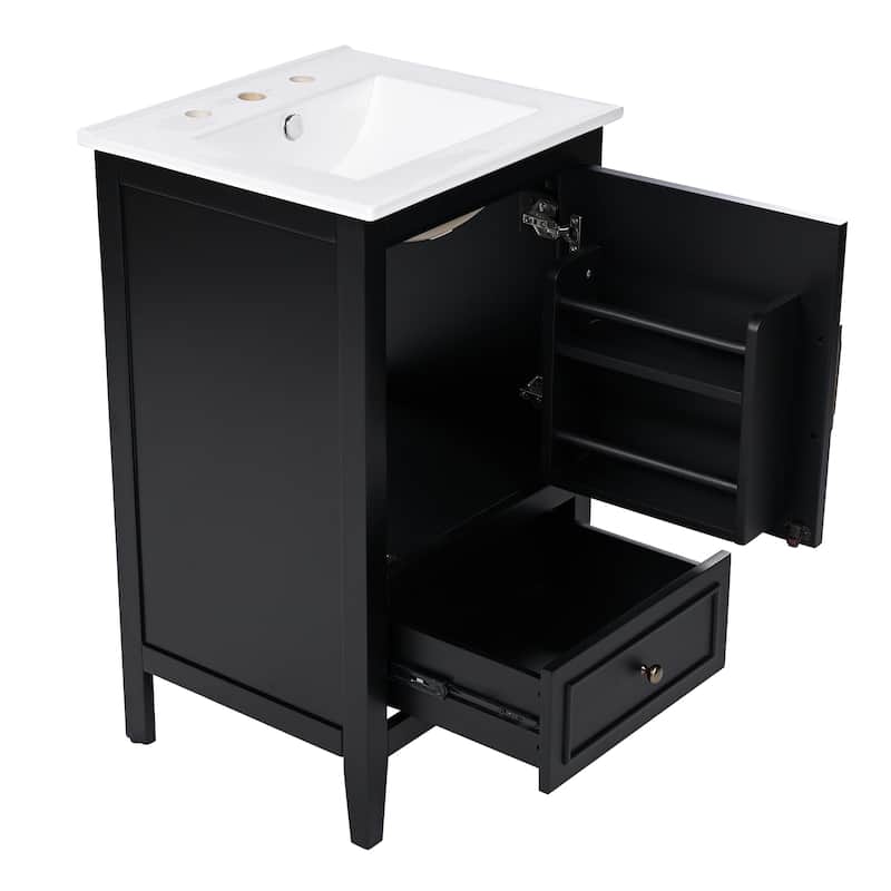 Christopher Knight Home Lysera 20" Bathroom Vanity with Ceramic Sink - 20.00" Lx 18.5" W x 34" H