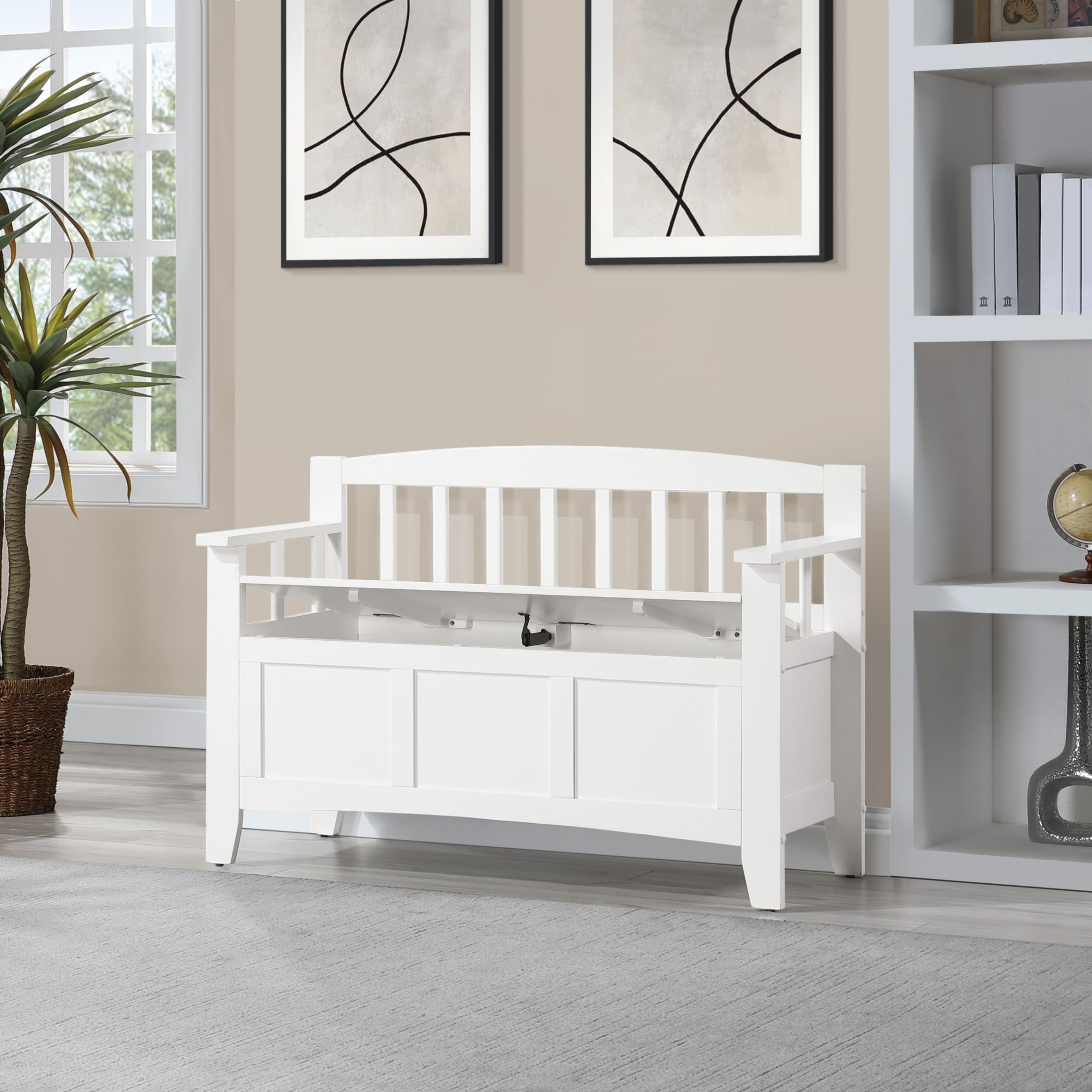 OSP Metro Entryway Storage Bench with Solid Wood
