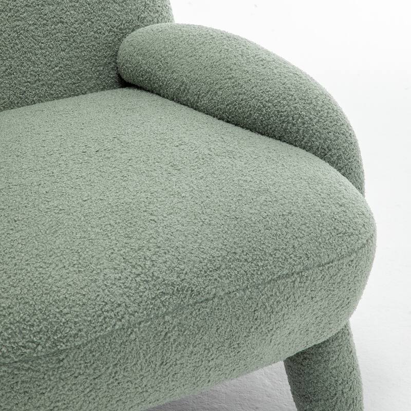 SEYNAR Modern Faux Sherpa Upolstered High Back Armless Accent Chair Set of 2