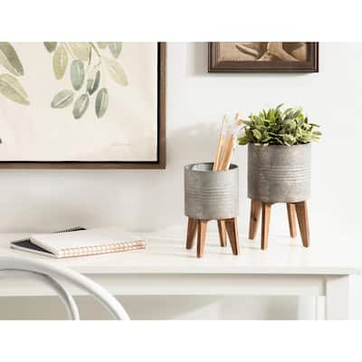 Kate and Laurel Gavri Tabletop Planter Set - 2 Piece