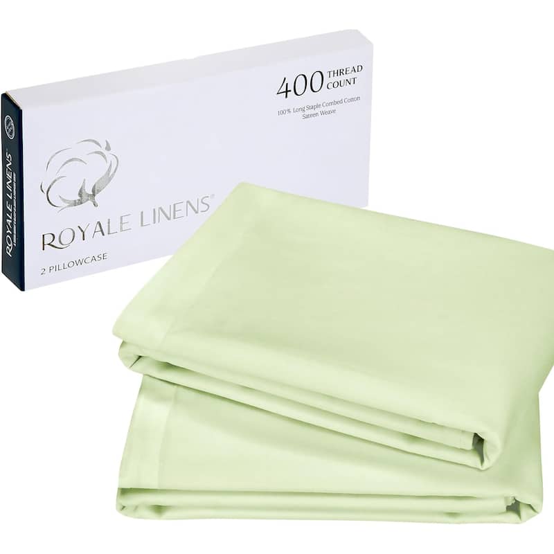 Royale Linens 400 Thread Count Cotton Pillowcase Set of 2