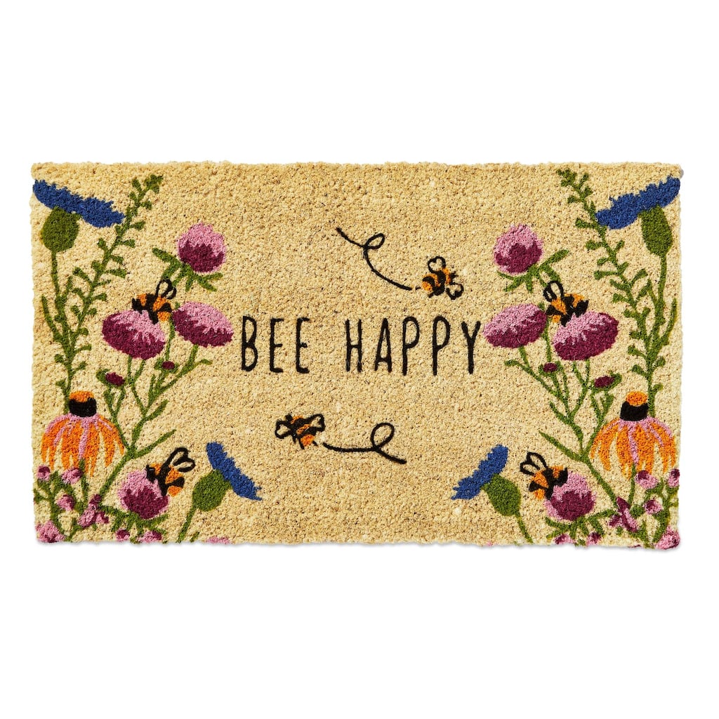 Bee Happy Wildflower Coir Mat Multi Coir Everyday