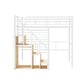 preview thumbnail 11 of 10, Twin Loft Bed with Metal Frame Storage Stairs and Built In Wardrobe Space Saving Elevated Bed