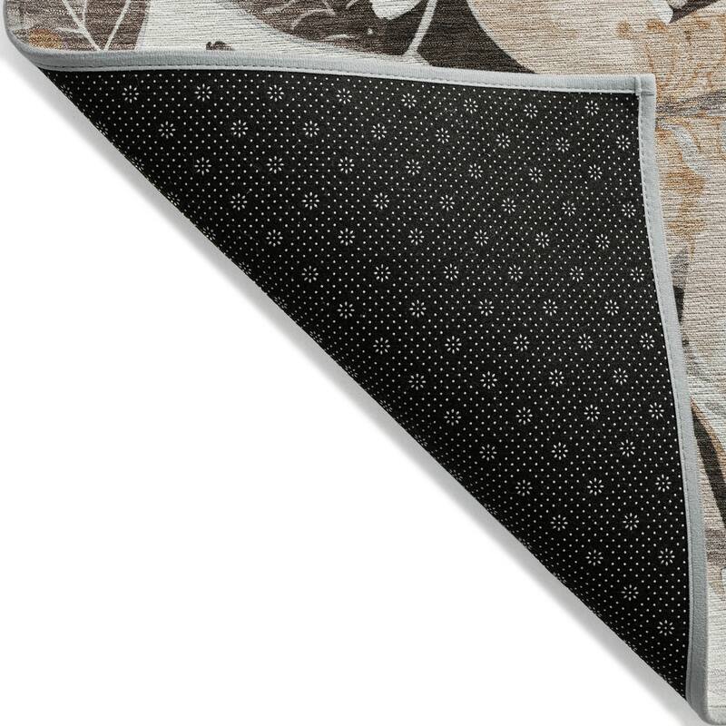 Machine Washable Indoor/ Outdoor Floral Chantille Rug