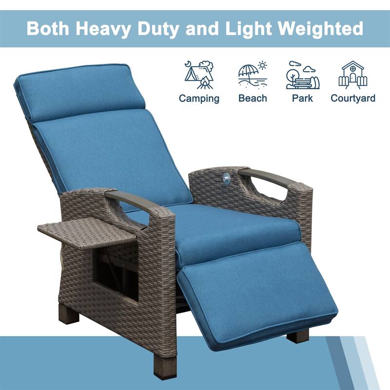 Reclining Lounge Chair for Indoor and Outdoor Set of 1