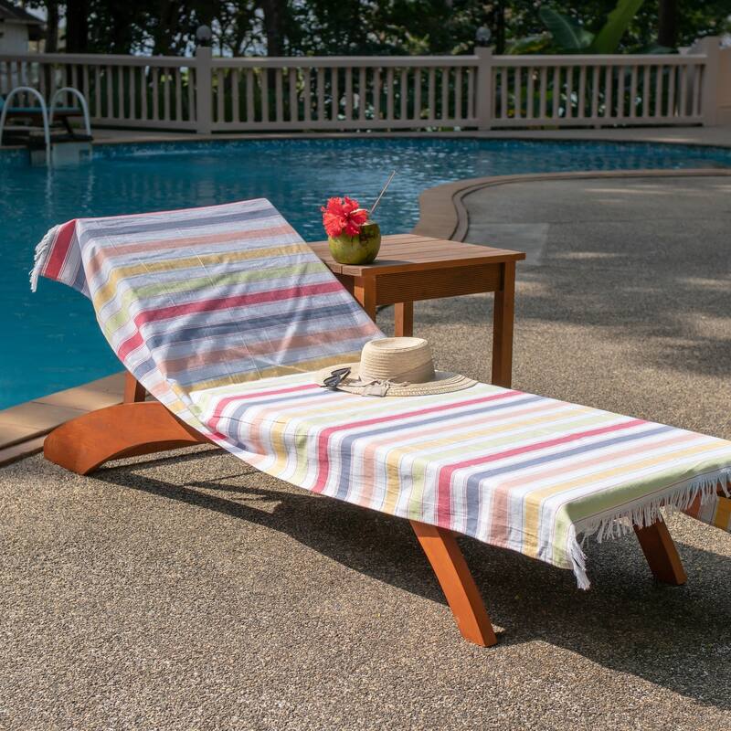 SandFree Cotton Oversized Turkish Beach Towel with Tassels - 35x75