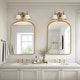 preview thumbnail 1 of 14, Nisa Modern Gold 2-Light Bathroom Vanity Light White Gold Wall Sconce - L 14" x W 7.9" x H 8.5"