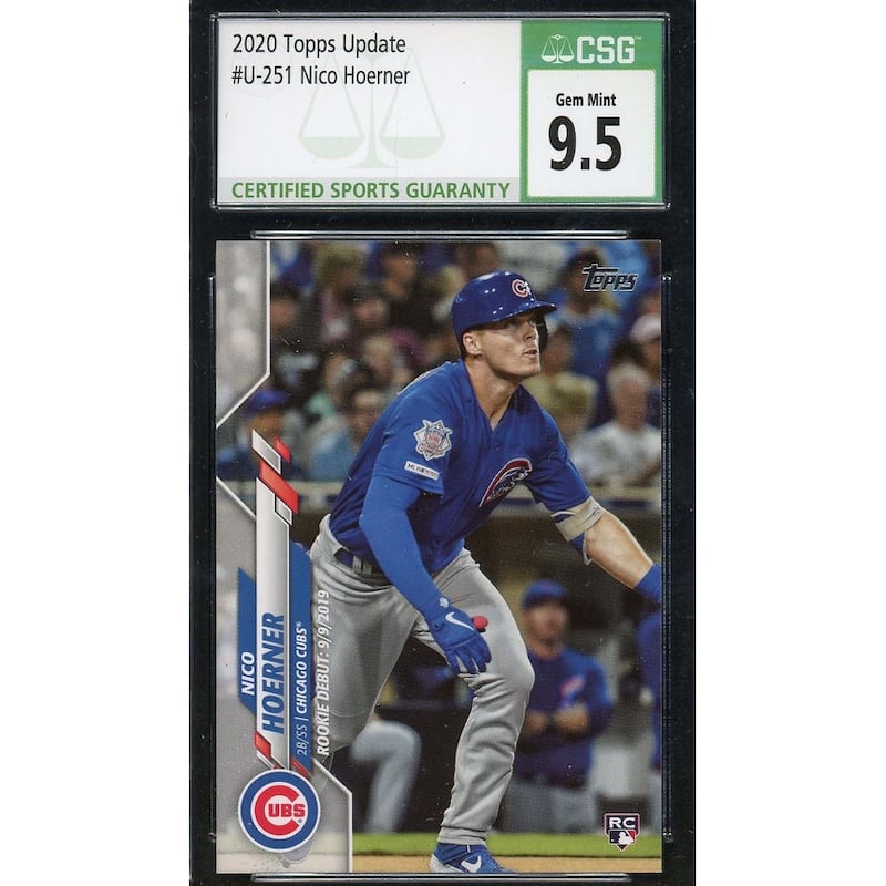 Nico Hoerner 2020 Topps Update Baseball Rookie Card #U-251 Graded CSG 9.5 - 8'6" x 11'6"