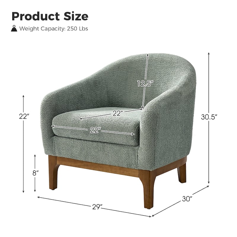 Joseph Modern Boucle Solid Wood Armchair Chair By HULALA HOME