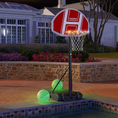 Pool Basketball Hoop with LED Light 45"-59"Adjustable Height