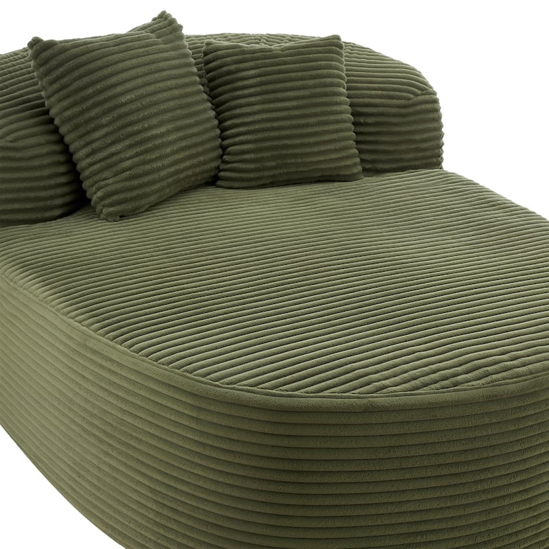 Modern Chaise Lounge Sofa Boneless Couch 51.6" Sofa Bed Compression Sofa Couch With Two Supportive Pillows