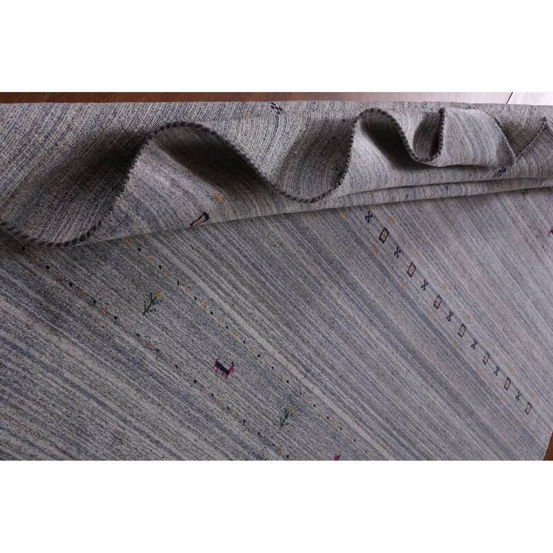 Hand Knotted Oriental 100% Wool Carpet Tribal Tribal Multi-Colored Gabbeh Area Rug - 9' 8'' X 7' 10''