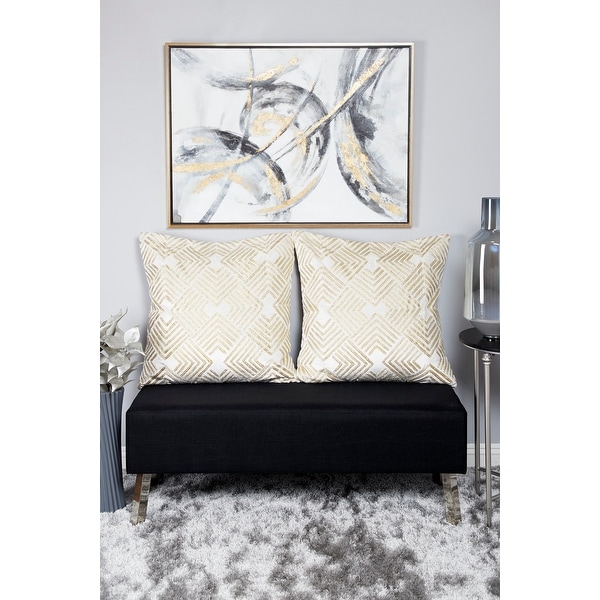 Gold Polystone Contemporary Framed Wall Art Abstract 30 x 40 x 2 - 40 x 2 x 30. Opens flyout.