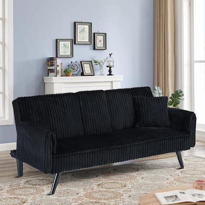 Modern minimalist sofa futon with adjustable backrests and console suitable for bedroom and living room reception rooms