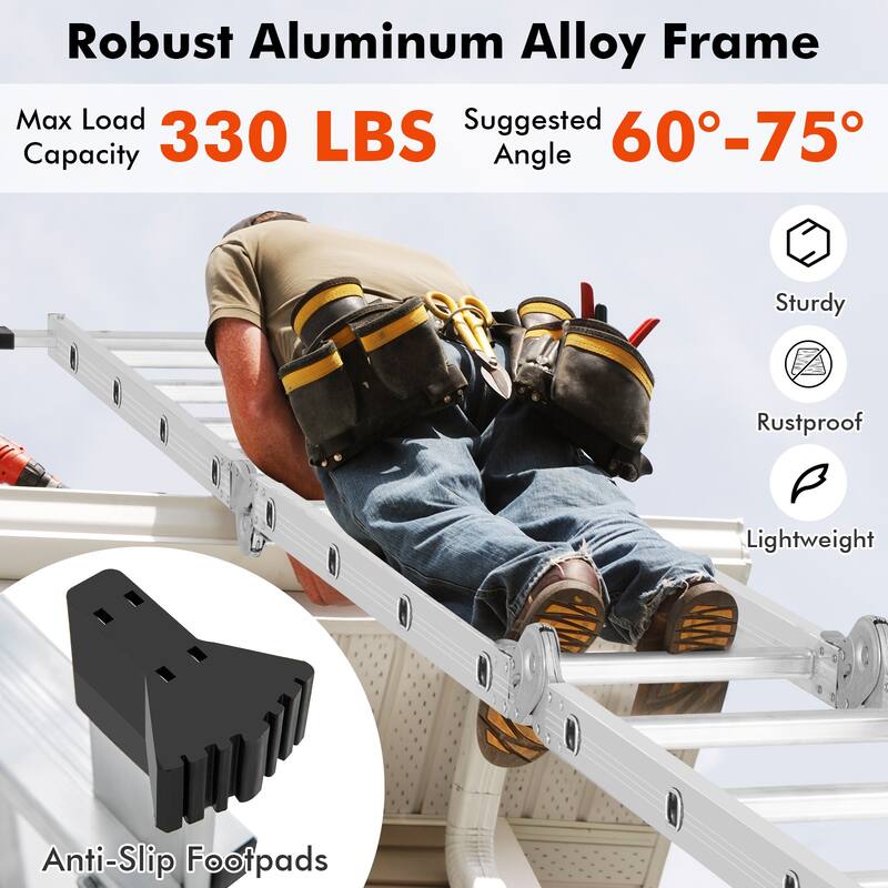 Gymax 7-in-1 Multifunctional Ladder w/Safe Locking Hinge & Anti-Skid