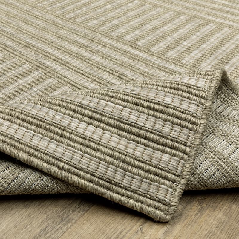 Vista Home Tangelo Woven Stripe Tan/Brown Ultimate Performance Rug.