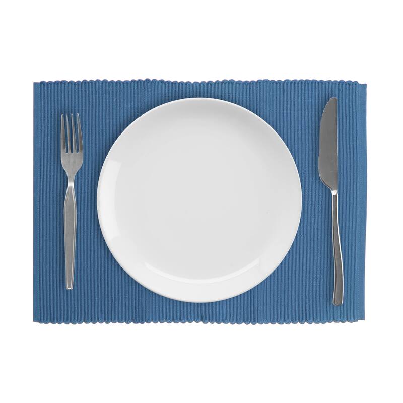 Fabstyles Broadway Set of 4 Solid Cotton Placemats - 13x19